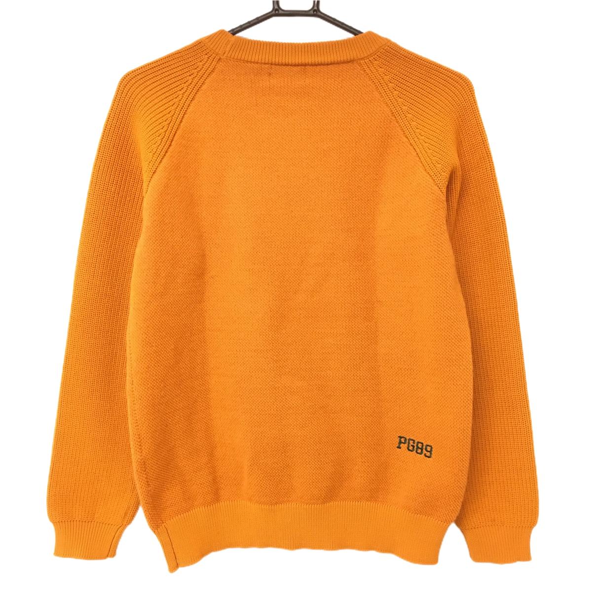 【超美品】パーリーゲイツ セーター オレンジ 身頃モヘヤ混 ニット レディース 1(M) ゴルフウェア PEARLY GATES