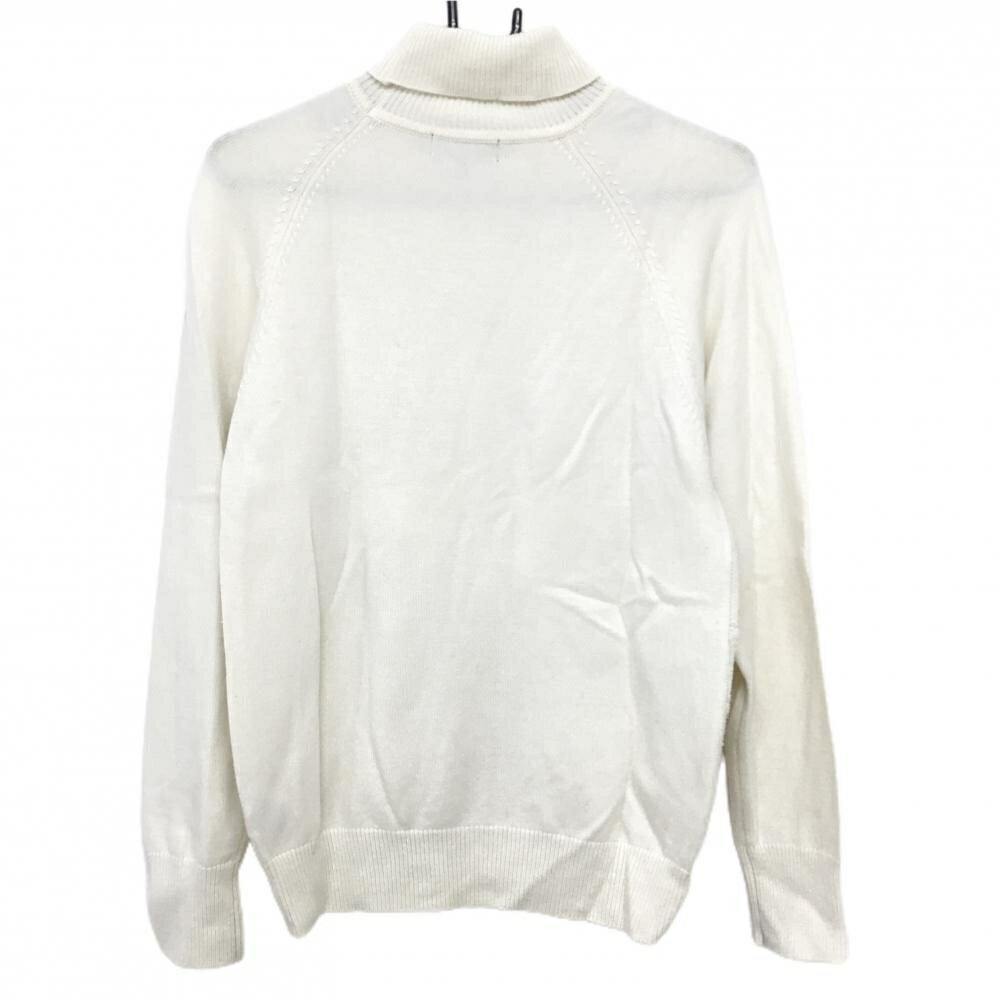 キャロウェイ タートルネックセーター アイボリー 一部立体編み 袖ロゴ ニット レディース L ゴルフウェア Callaway