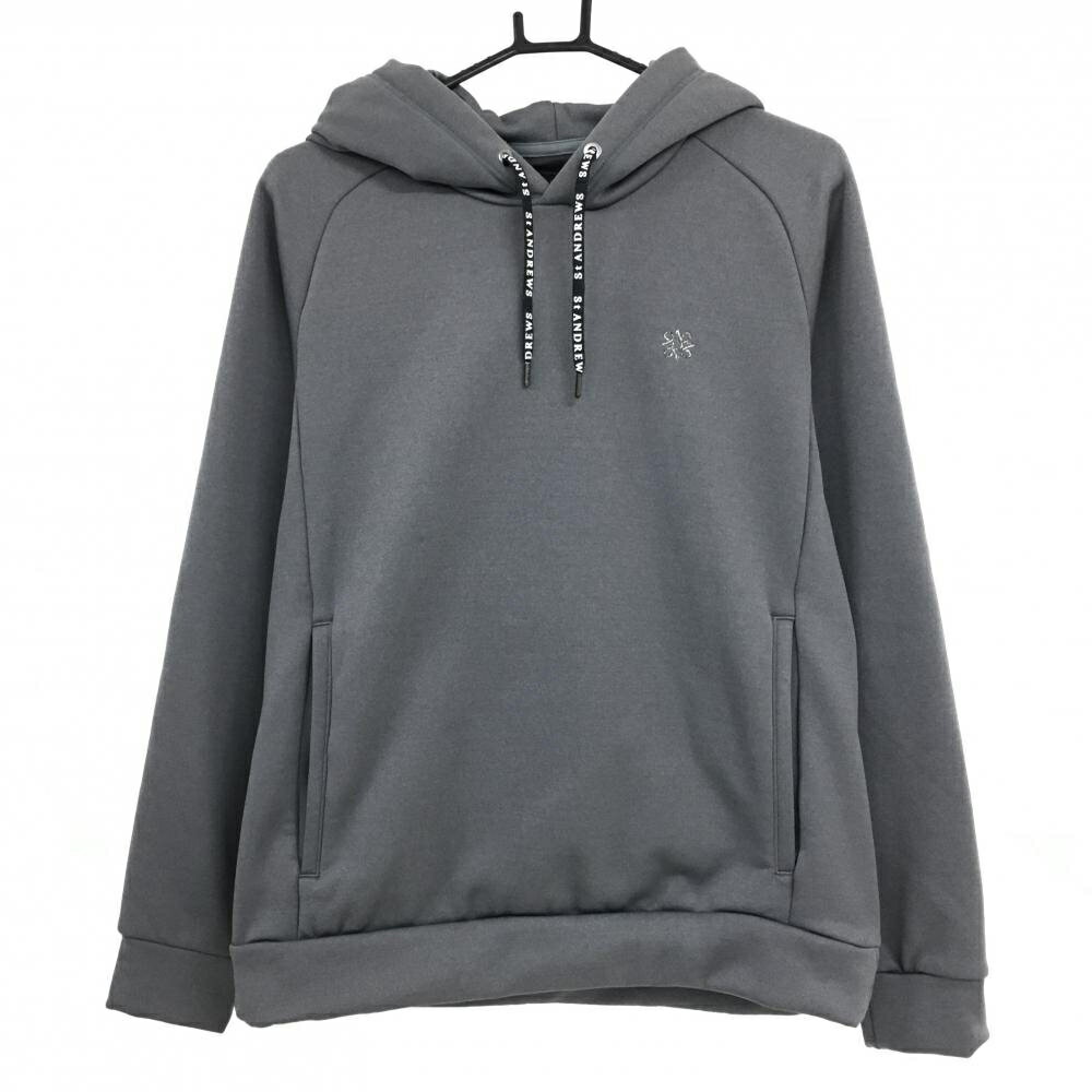 【美品】セントアンドリュース パーカー グレー ロゴ刺しゅう 裏起毛 トレーナー メンズ M ゴルフウェ...