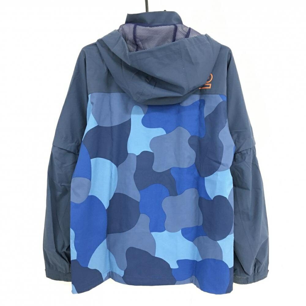 【超美品】ロサーセン 4WAYレインジャケット グレー×オレンジ 一部総柄 メンズ LL ゴルフウェア Rosasen