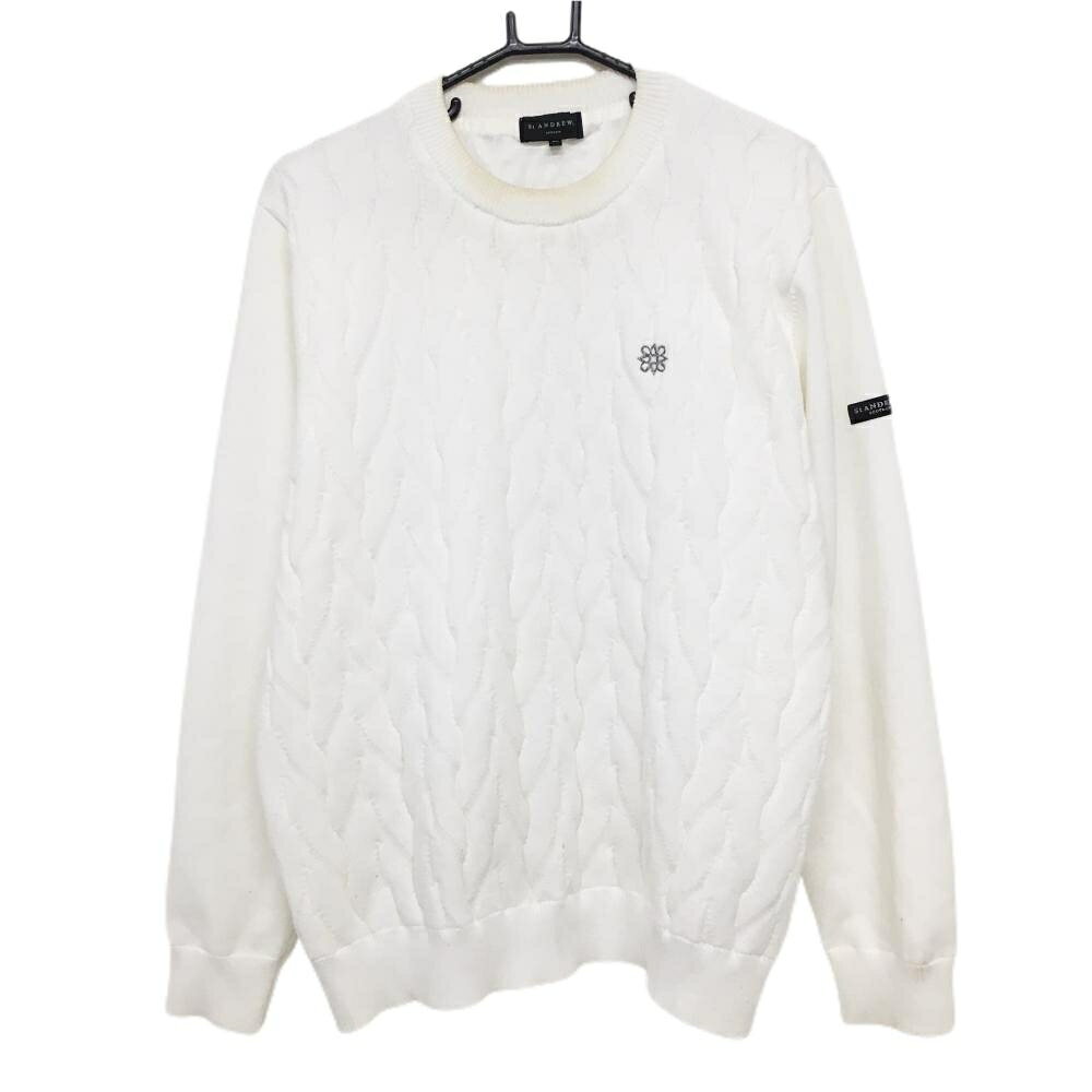 セントアンドリュース セーター 白 身頃凹凸編み ニット 裏地付 メンズ 3L ゴルフウェア St ANDREWS