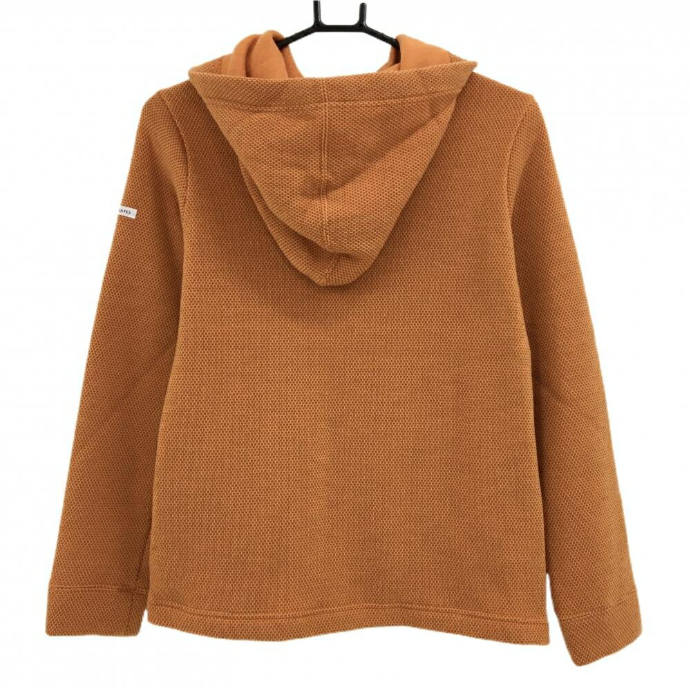 【美品】ジャックバニー パーカー オレンジ×ブラウン 地模様 ロゴワッペン 裏起毛 ...