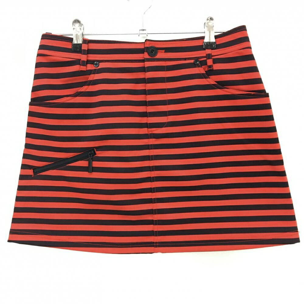 Ladies Wear - ルコックゴルフ スカート レッド×黒 ボーダー 5ポケット 裏起毛 ストレッチ レディース 9 ゴルフウェア le coq sportif