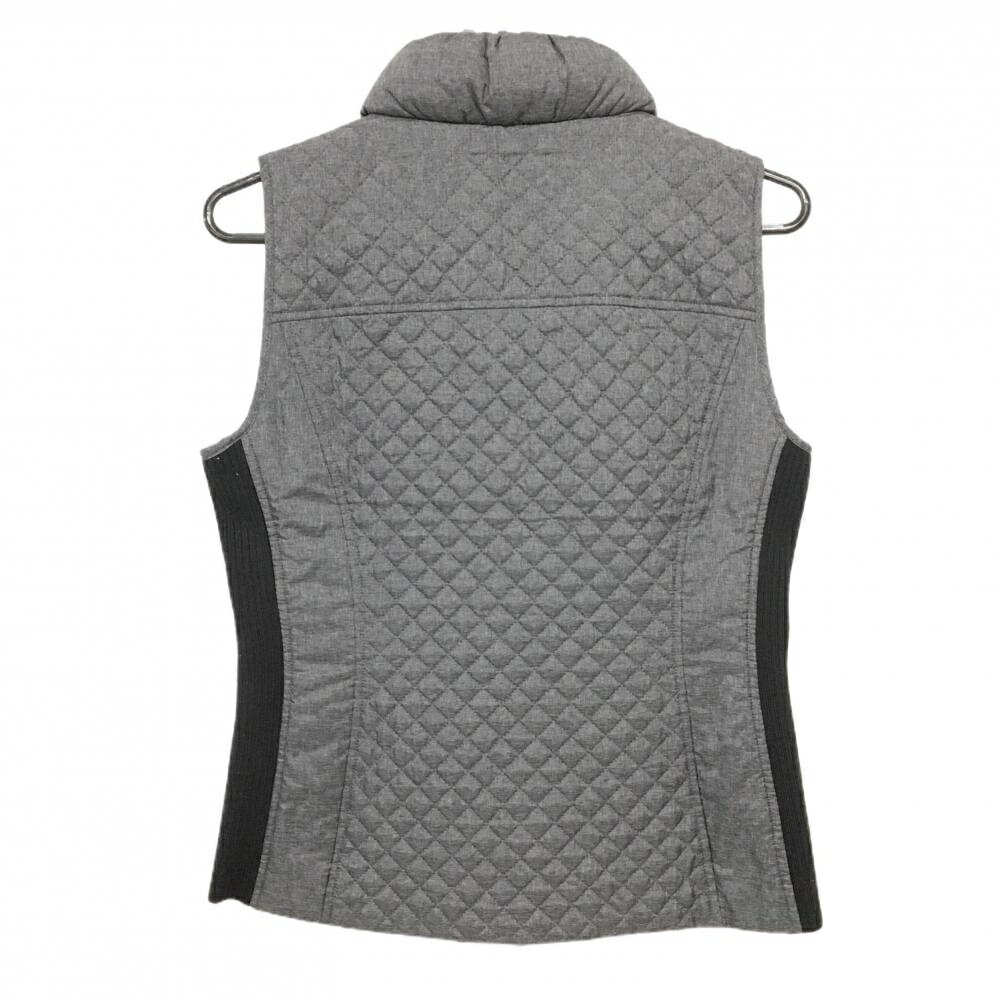 【超美品】ブラックアンドホワイト アウターベスト グレー×黒 キルティング 襟中綿 レディース 1(S) ゴルフウェア Black＆White