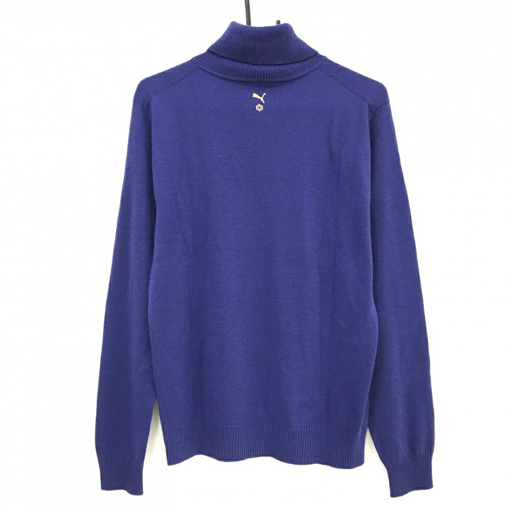 【超美品】プーマ タートルネックセーター パープル ニット ウール混 メンズ O ゴルフウェア PUMA