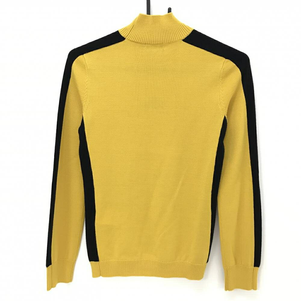 【超美品】ジェイリンドバーグ ハイネックセーター マスタードイエロー×黒 ウール100％ レディース XS ゴルフウェア J．LINDEBERG