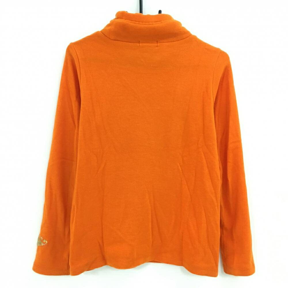 ダンスウィズドラゴン ハイネックセーター オレンジ×ブラウン ハート スパンコール レディース 3(L) ゴルフウェア Dance With Dragon