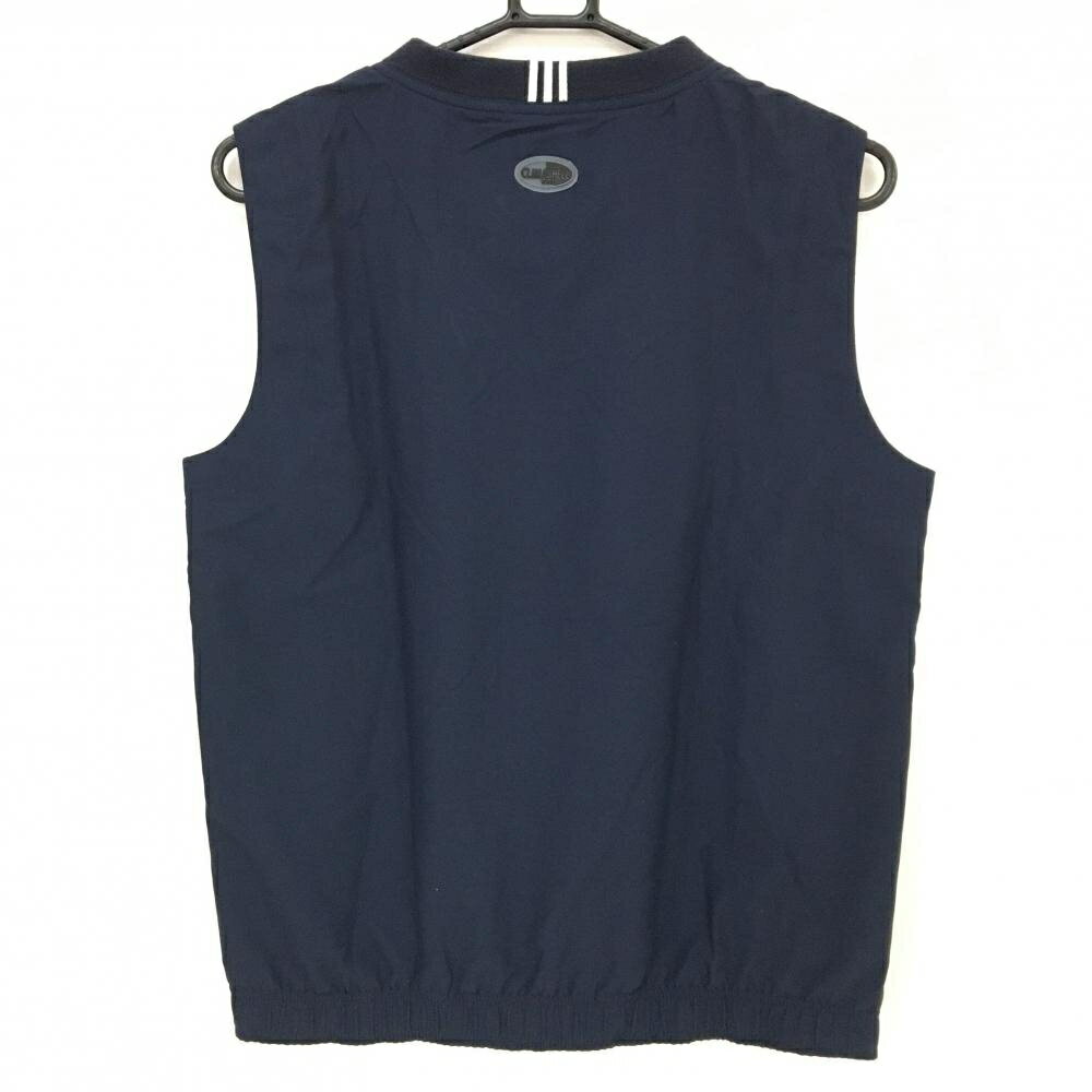 アディダス ベスト ネイビー ロゴ刺しゅう メッシュ裏地 Vネック レディース M/M ゴルフウェア adidas