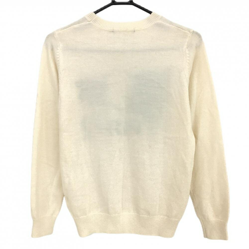 【超美品】パーセッタンタドゥエ セーター 白×黒 フラッグ ウール混 ニット レディース M ゴルフウェア PAR72