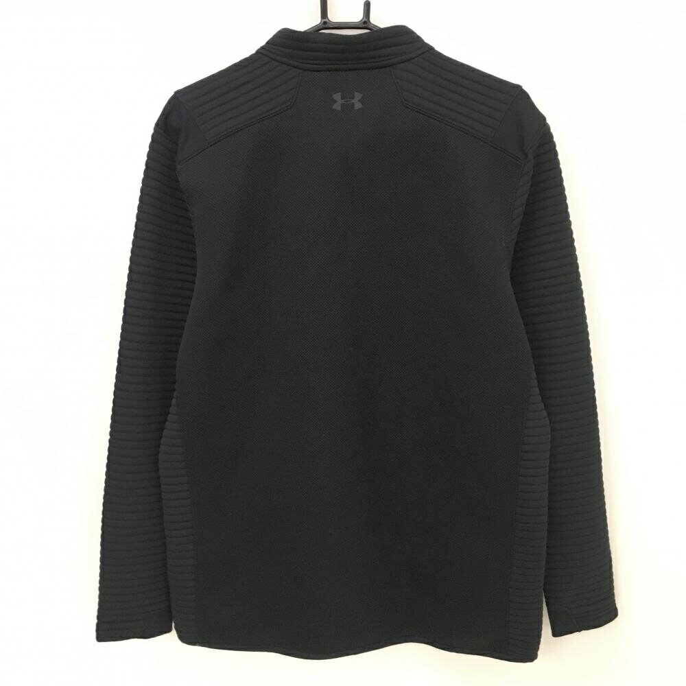 アンダーアーマー 切替中綿ブルゾン 黒×ダークネイビー 肩・袖・サイド中綿 ハーフジップ メンズ XL/TG/EG ゴルフウェア UNDER ARMOUR