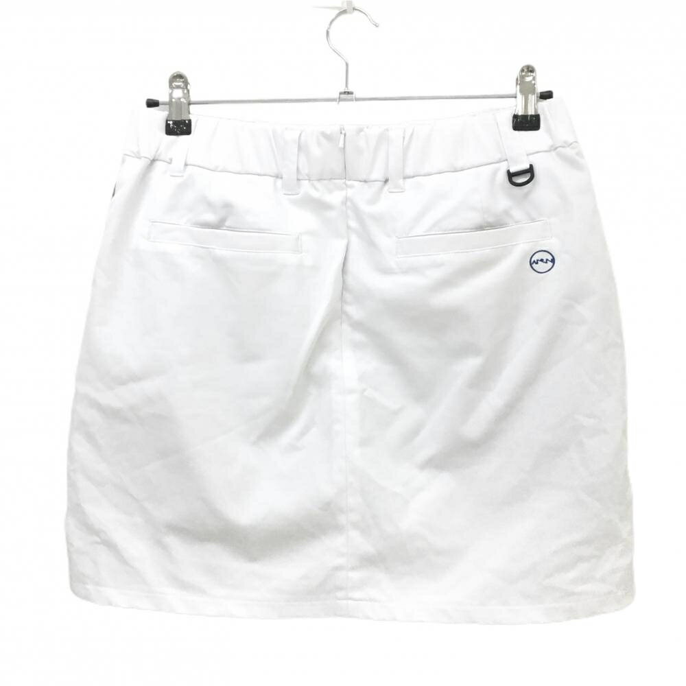 【超美品】アンサネス スカート 白 ストレッチ ウエストゴム 内側インナーパンツ レディース L ゴルフウェア ANSUNESS