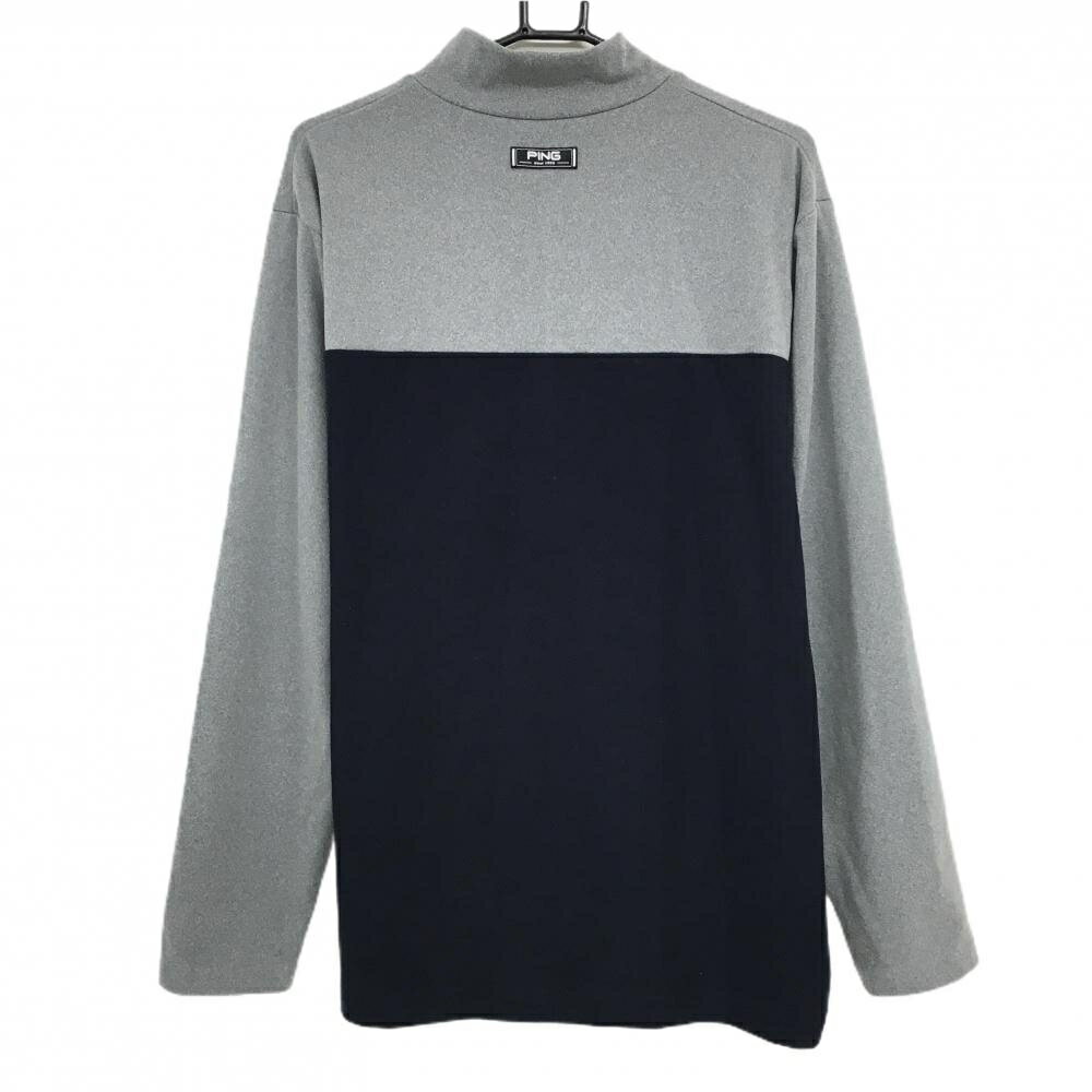 【超美品】ピン ブルゾン ネイビー×グレー 起毛素材 ハーフジップ メンズ 3L ゴルフウェア 大きいサイズ PING