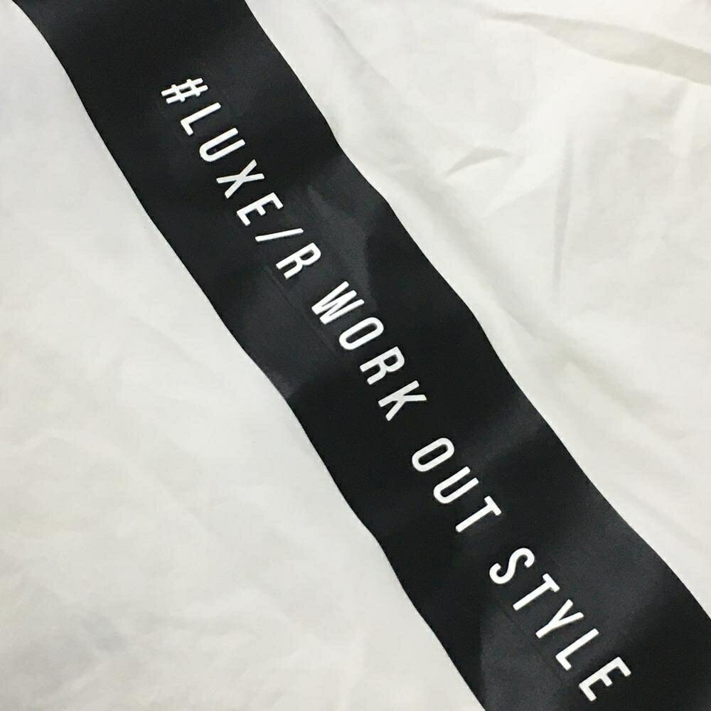 ラグジュ 半袖ブルゾン 白 背面ロゴライン ナイロン混 メンズ L ゴルフウェア LUXE/R