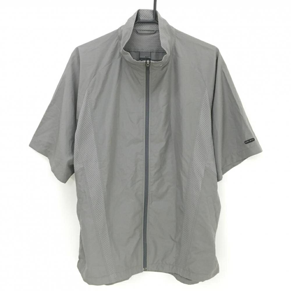 【美品】ナイキ 半袖ジャケット カーキグレー 一部メッシュ DRI-FIT メンズ XL ゴルフウェア NIKE