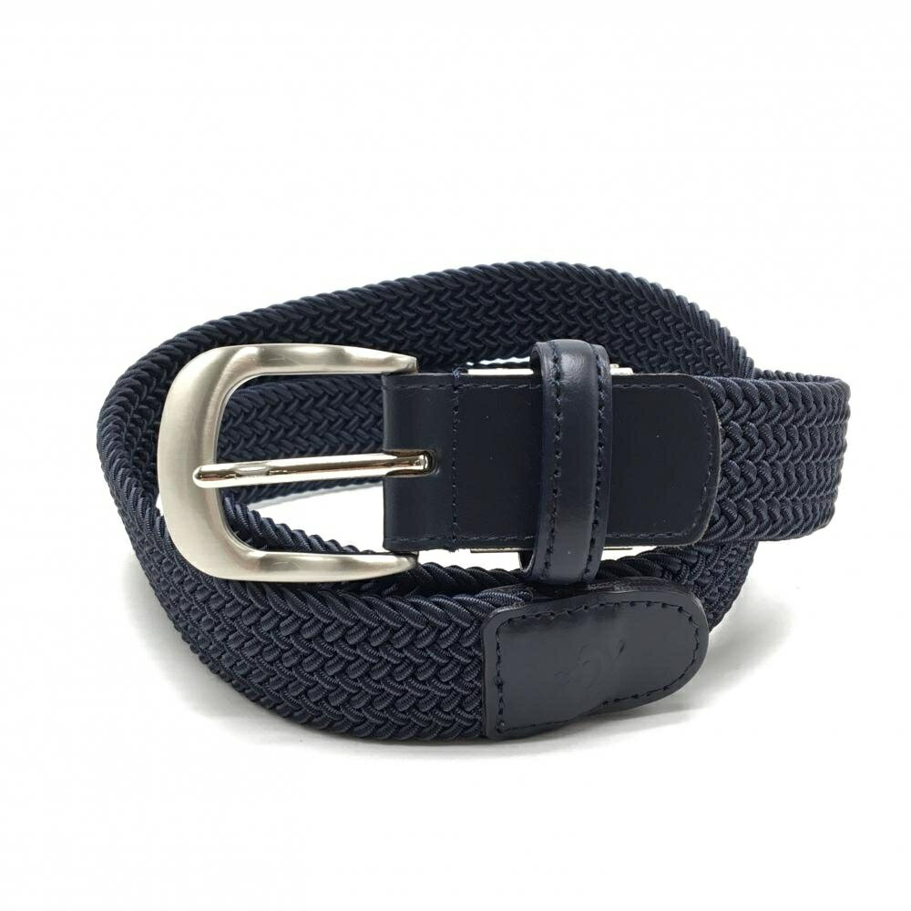 【超美品】ゾーイ メッシュベルト ネイビー 編み込み シルバーバックル レディース ゴルフウェア ZOY