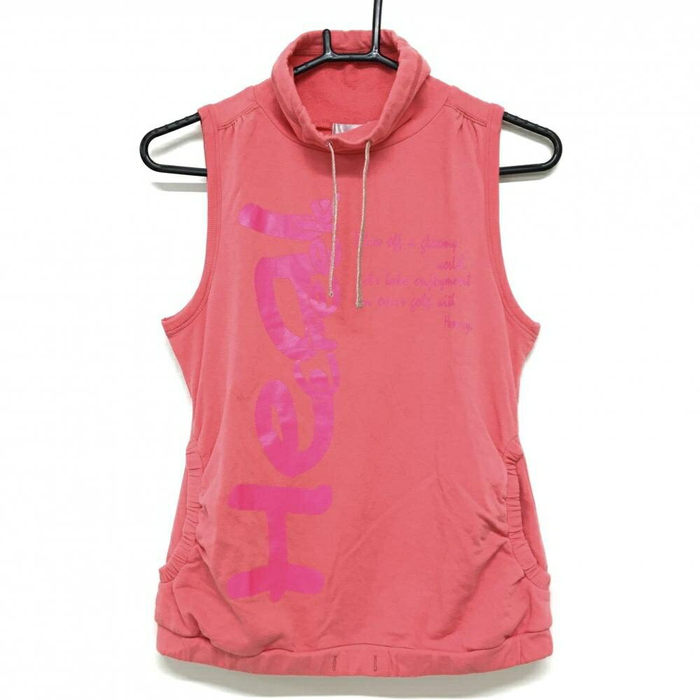 ヒールクリーク スウェットベスト サーモンピンク 裏毛素材 レディース 40(M) ゴルフウェア Heal Creek