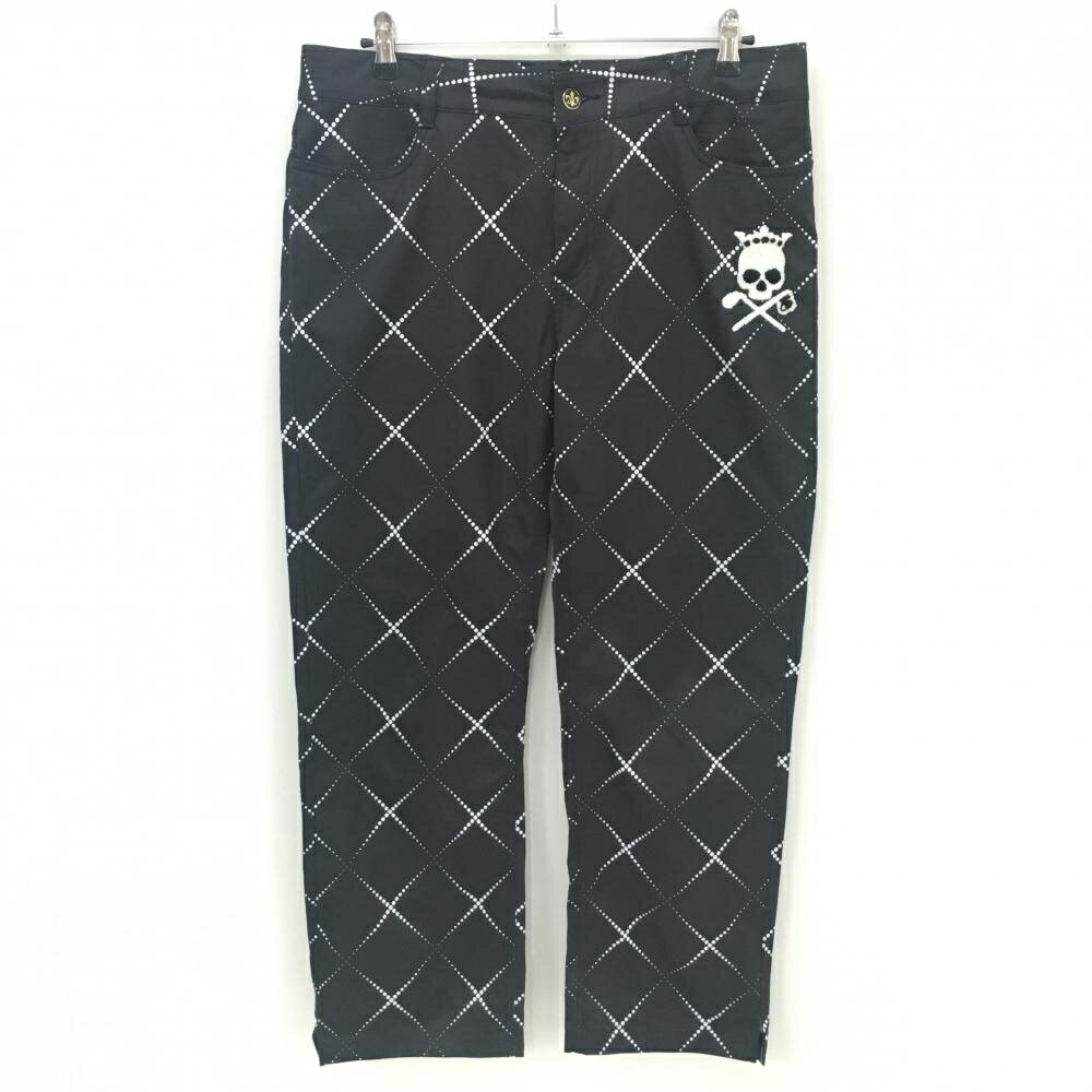 バーディーハントパンツ黒×白斜め格...