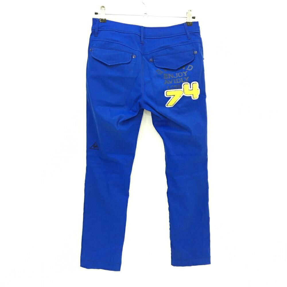 ルコックゴルフ パンツ ブルー さがら刺しゅう ストレッチ レディース 11 ゴルフウェア le coq sportif