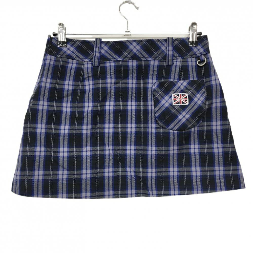 【超美品】アドミラル スカート ネイビー×グレー チェック レディース L ゴルフウェア Admiral