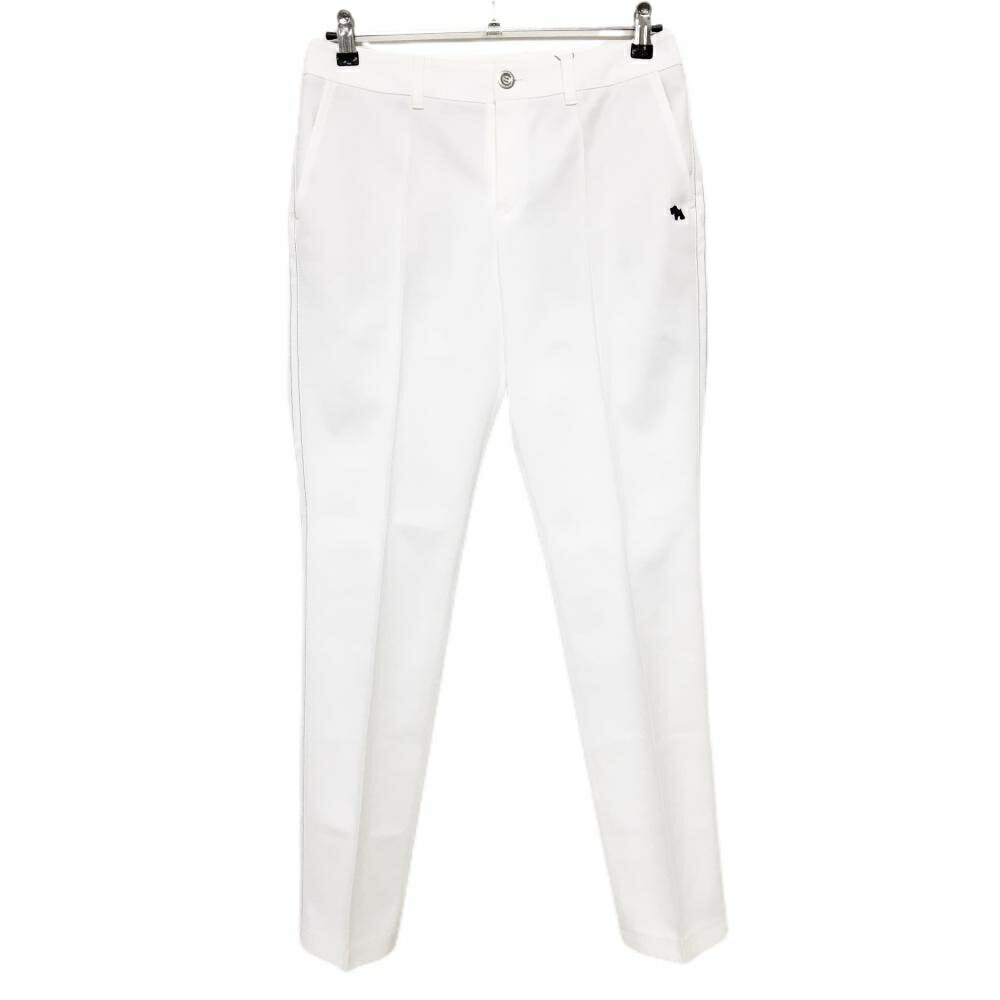 【新品】ヒールクリーク パンツ 白×ネイビー サイドステッチ ストレッチ レディース 42(L) ゴルフウェア Heal Creek