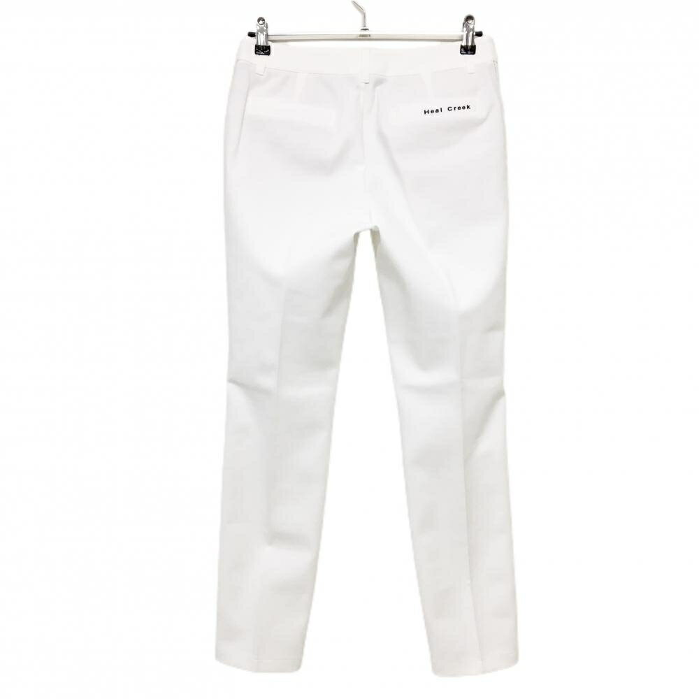 【新品】ヒールクリーク パンツ 白×ネイビー サイドステッチ ストレッチ レディース 42(L) ゴルフウェア Heal Creek