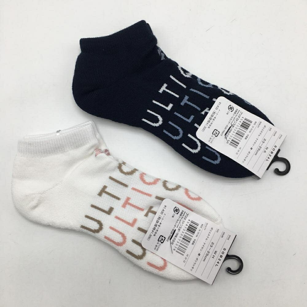 【新品】ブリヂストン ソックス2点セット 白×ネイビー ULTICORE レディース 23-25cm ゴルフウェア Bridgestone