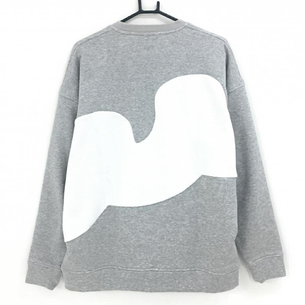 ムータマリン トレーナー 杢グレー×シルバー 裏起毛 スウェット 後ろ一部ボア メンズ 5(M) ゴルフウェア muta