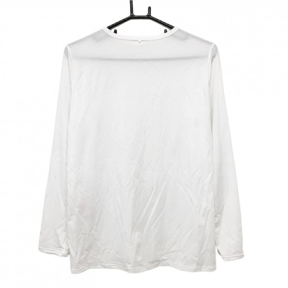 【超美品】マリクレールスポール インナーシャツ 白 ロゴ黒 ストレッチ レディース LL ゴルフウェア marie claire