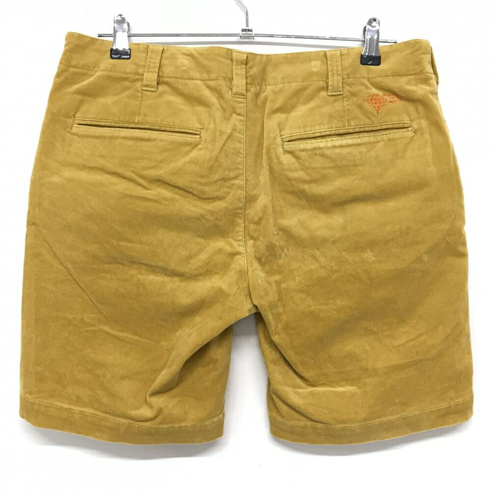 【美品】ビームスゴルフ ハーフパンツ マスタードイエロー コーデュロイ ストレッチ メンズ L ゴルフウェア BEAMS GOLF
