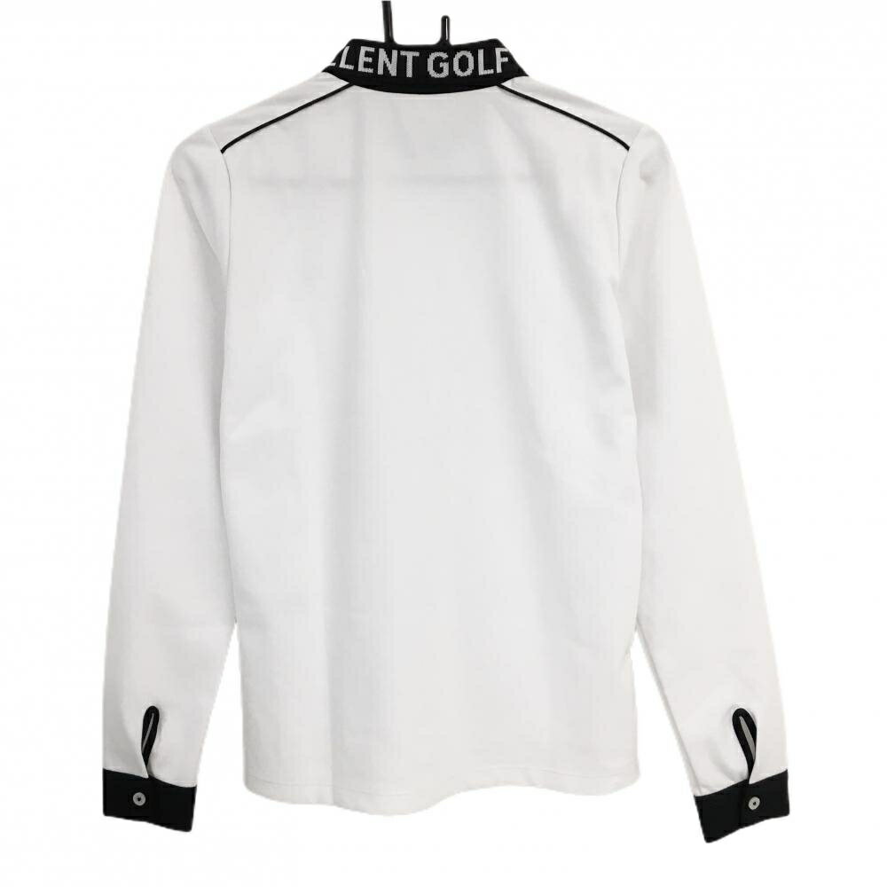 【美品】プーマ 長袖ポロシャツ 白 襟黒 胸ロゴ レディース L ゴルフウェア PUMA