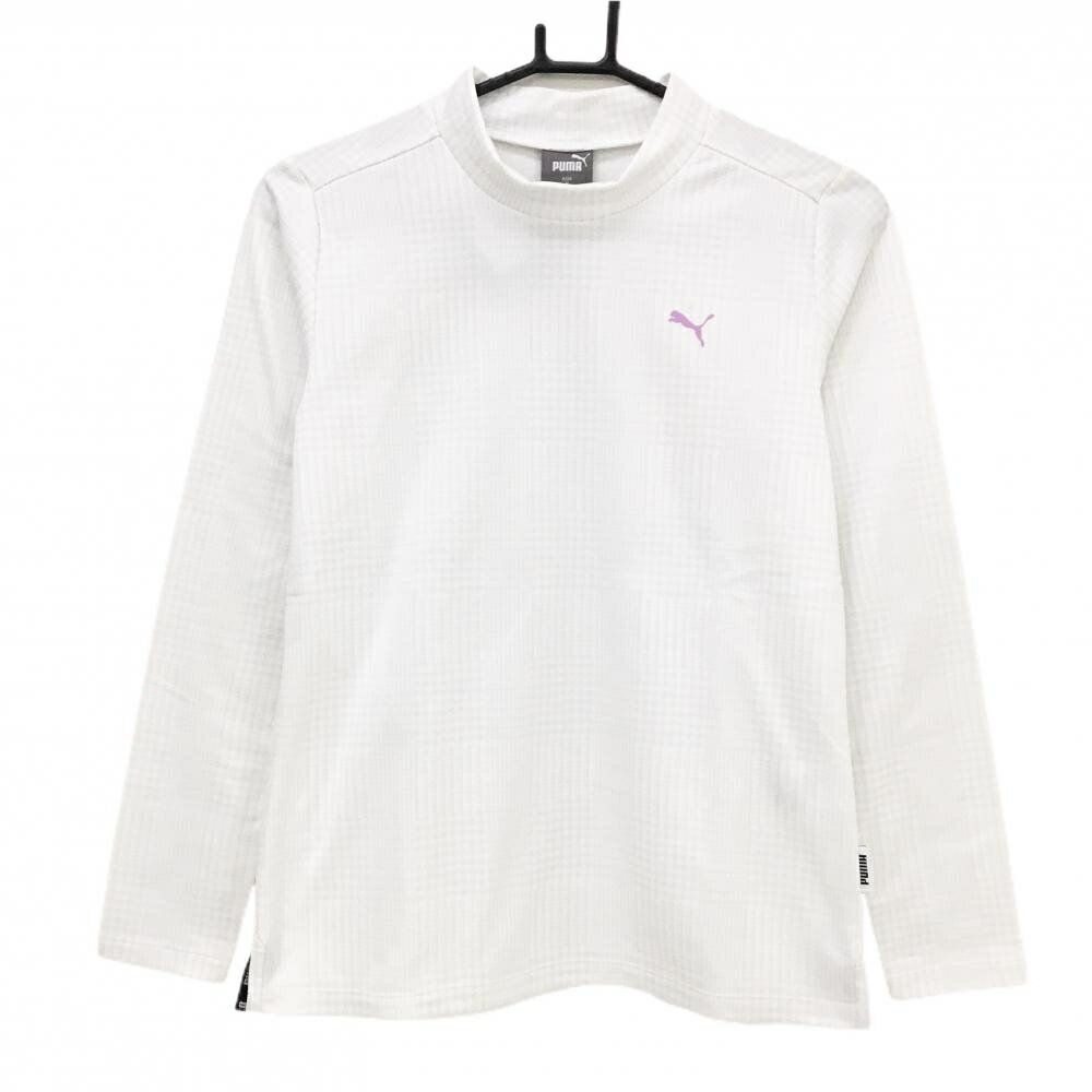 プーマ長袖ハイネックシャツ白×ライ...