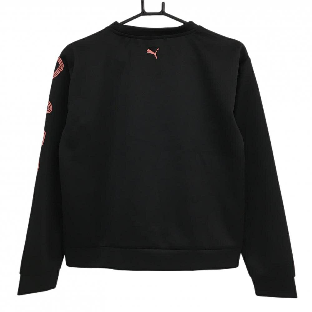 【美品】プーマ トレーナー 黒×ピンク ビッグロゴ レディース M ゴルフウェア PUMA