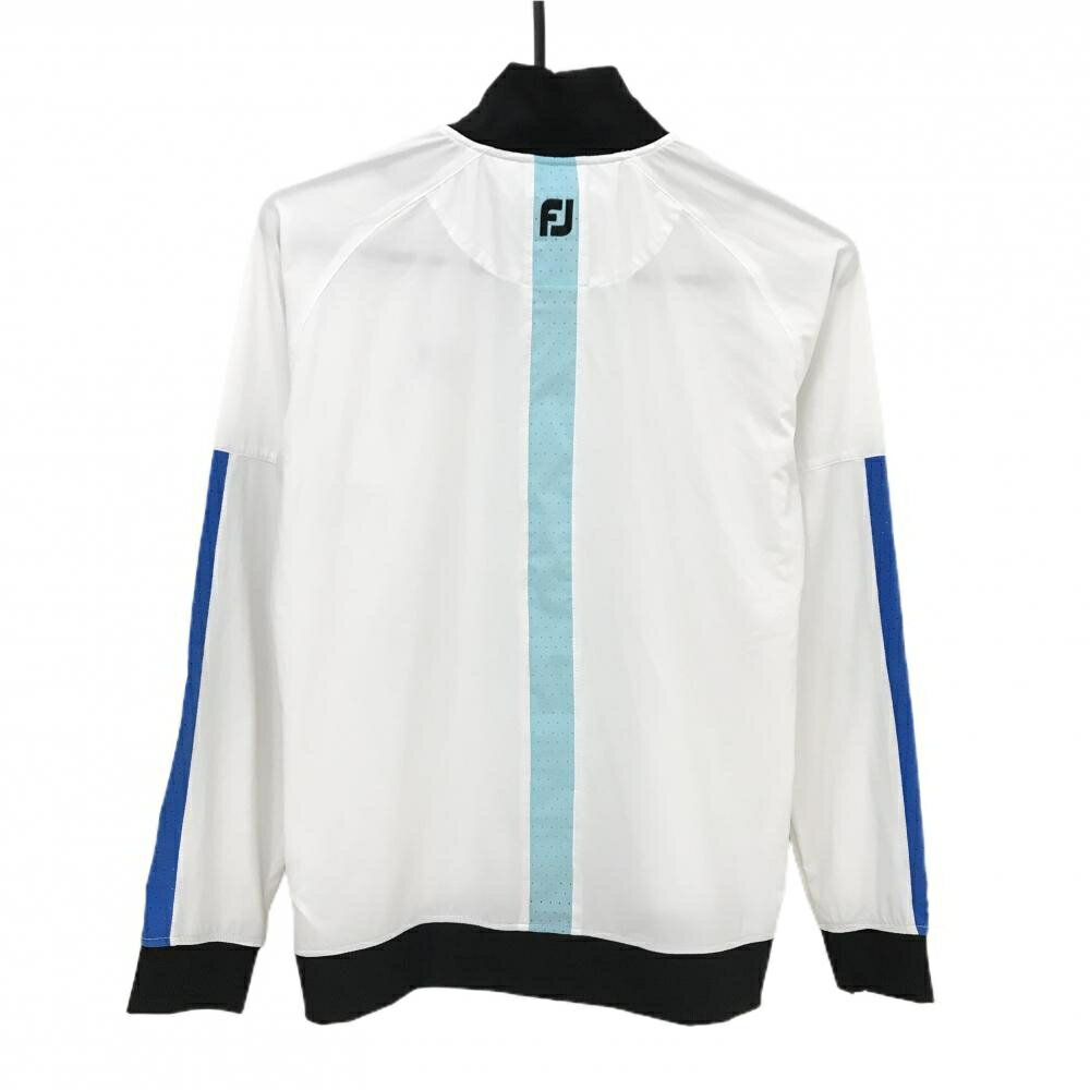 【美品】フットジョイ ジャケットブルゾン 白×黒 背面・袖一部パンチング 薄手 レディース M ゴルフウェア FootJoy