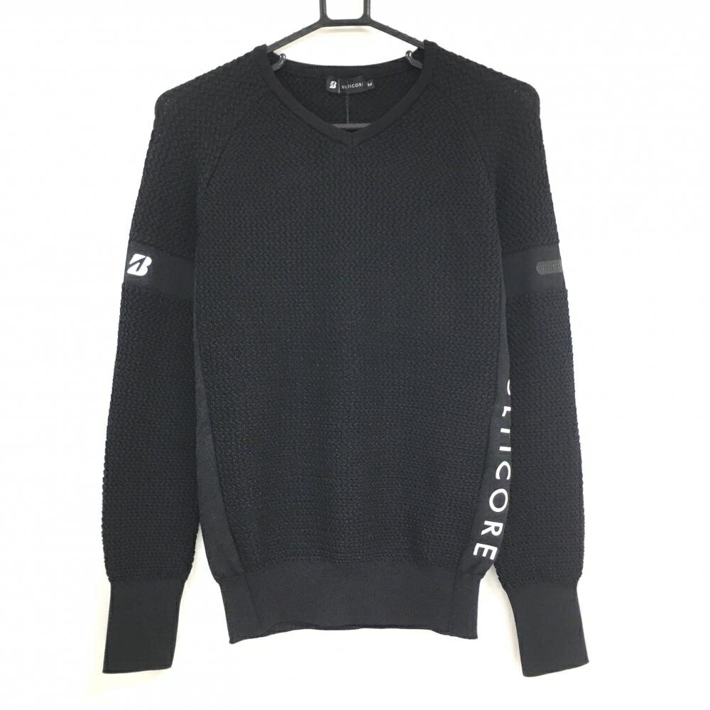 【新品】ブリヂストン セーター 黒 サイドプリント ULTICORE ニット レディース M ゴルフウェア Bridgestone