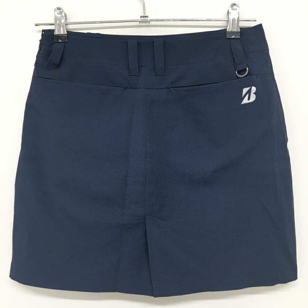 ブリヂストン スカート ネイビー×白 ULTICORE サイドプリント 内側インナーパンツ レディース S ゴルフウェア Bridgestone