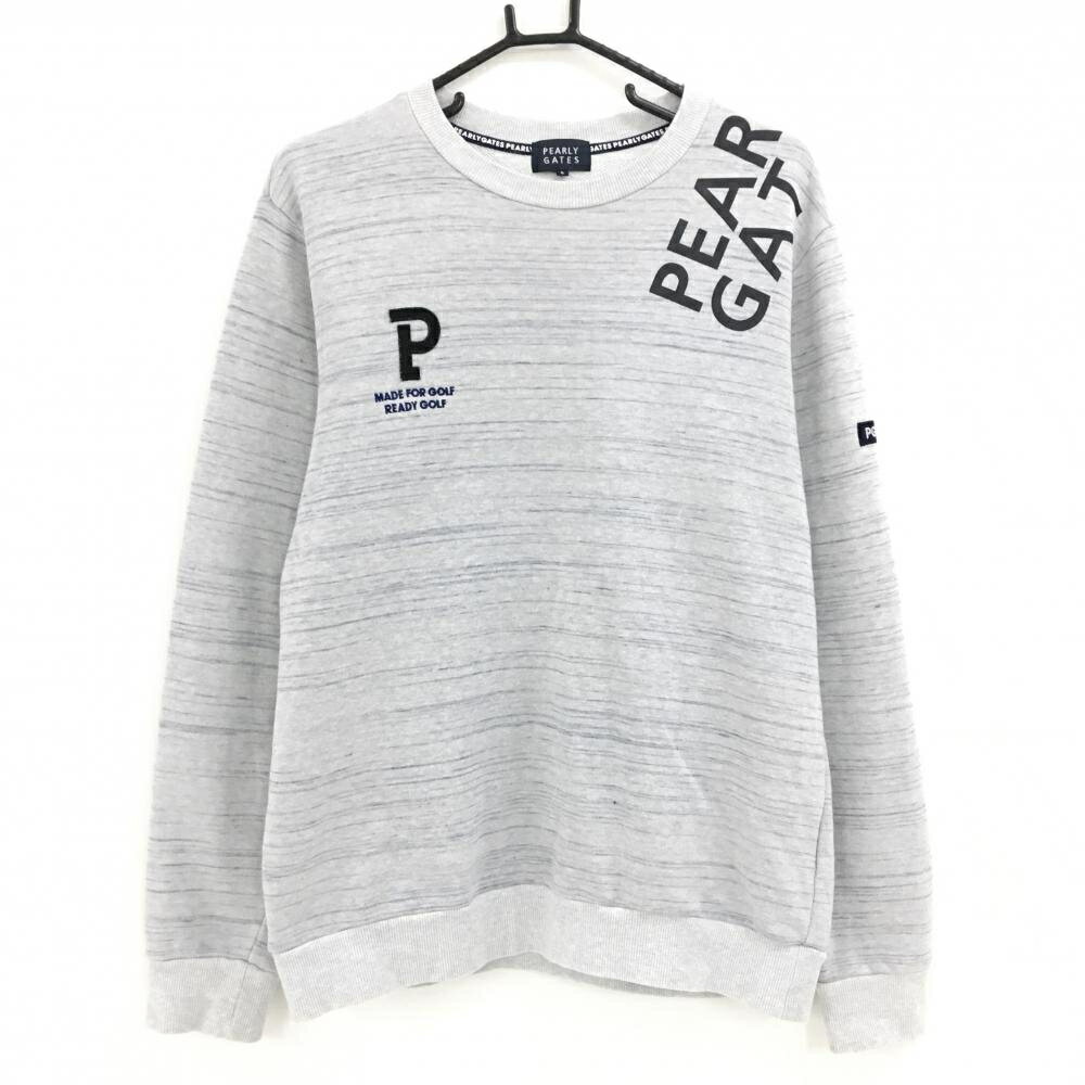 美品　パーリーゲイツ　スウェットセット　ロゴステッカー総柄　ネイビー　サイズ5 7G部分ジャガード×ストレッチ裏地フルジップニットブルゾン | PEARLY