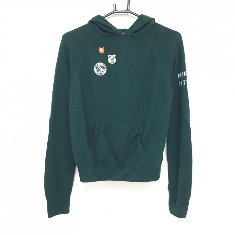 【美品】パーリーゲイツ　ドライバーズニット　L グリーン　Wファスナー　ゴルフ 美品】パーリーゲイツドライバーズニットL グリーンWファスナーゴルフ