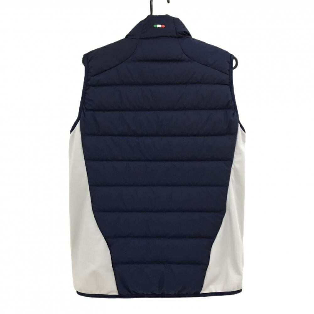カッパ ダウンベスト ネイビー×ライトグレー サイド裏起毛 軽量 メンズ L ゴルフウェア Kappa