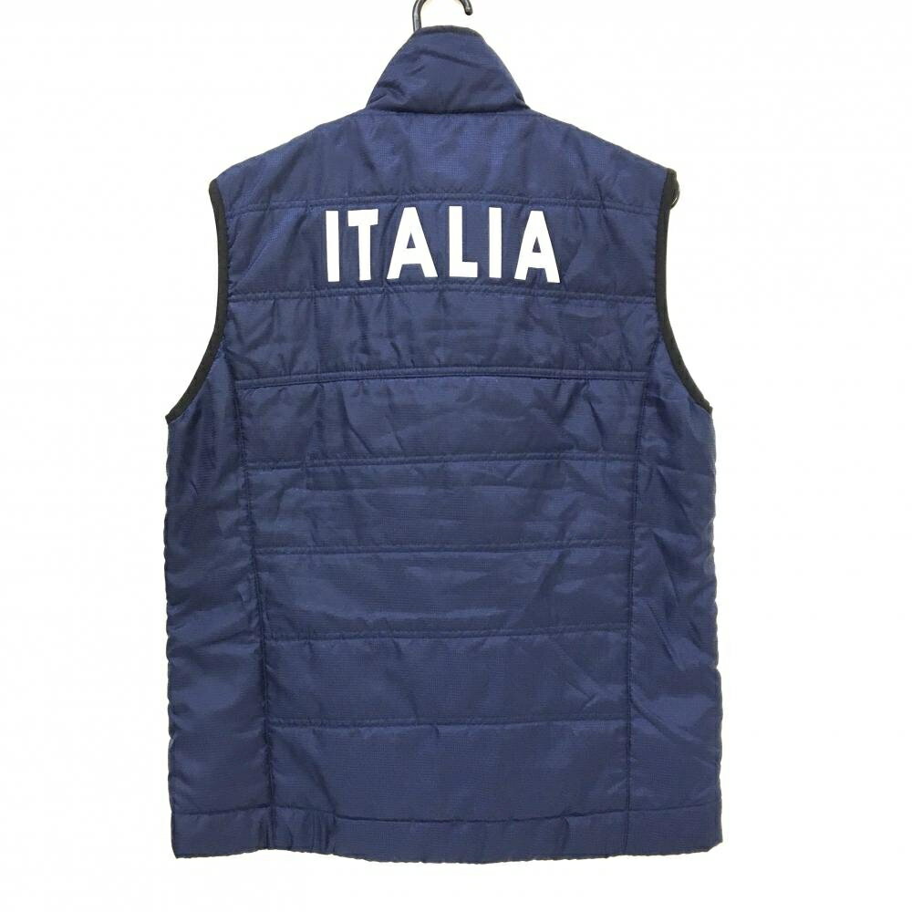 カッパ 中綿ベスト ネイビー×黒 ロゴシルバー メンズ L ゴルフウェア Kappa