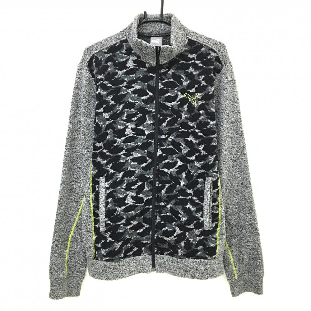 【当店ポイント5倍！2月1日限り】プーマ ジャケット 杢グレー×黒 総柄 メンズ XL ゴルフウェア PUMA