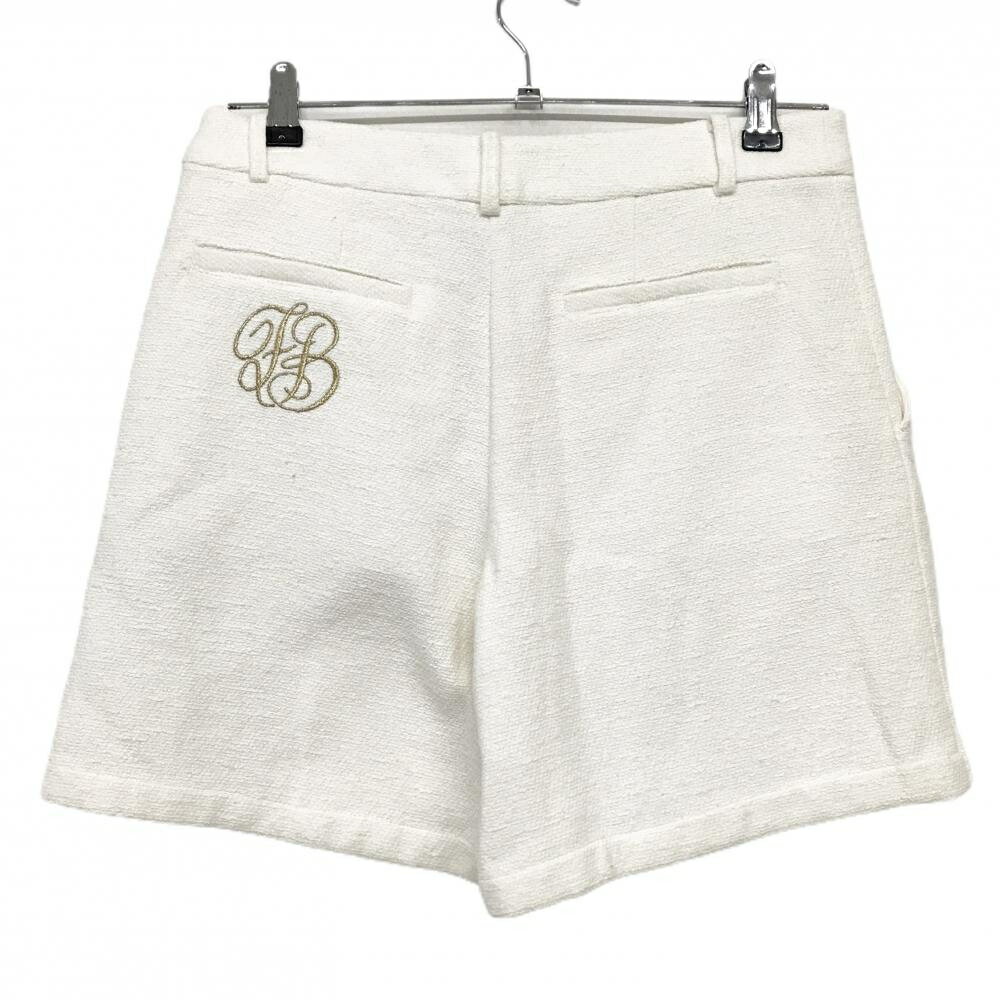 【新品】フォーリアブリランテ キュロットスカート 白系 織生地 ロゴゴールド レディース 1(M) ゴルフウェア Foglia Brillante