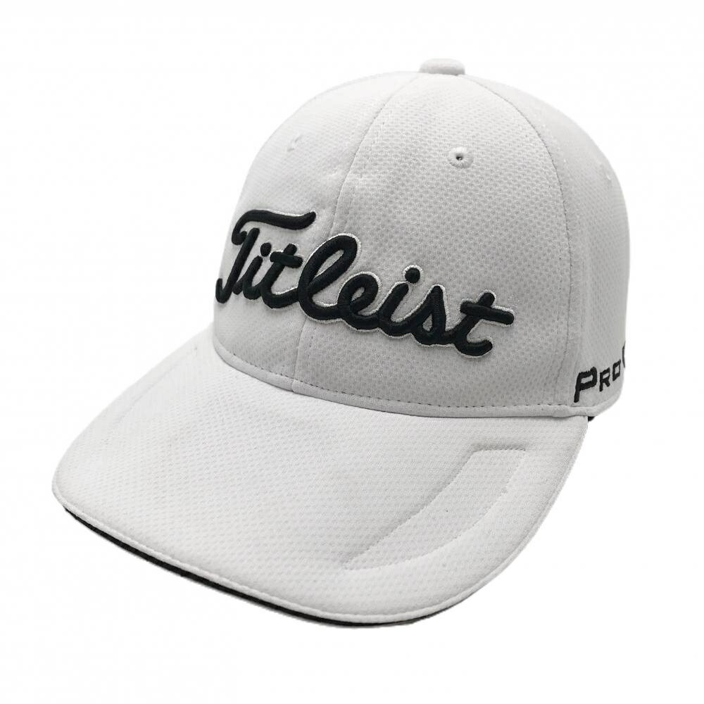 タイトリスト キャップ 白×黒 立体ロゴ フットジョイ フリー(57-59cm) ゴルフウェア TITLEIST