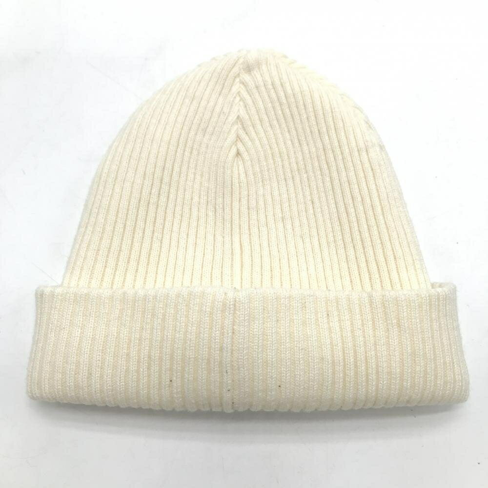 【超美品】23区ゴルフ ニット帽 アイボリー ビーズ レディース ゴルフウェア 23区