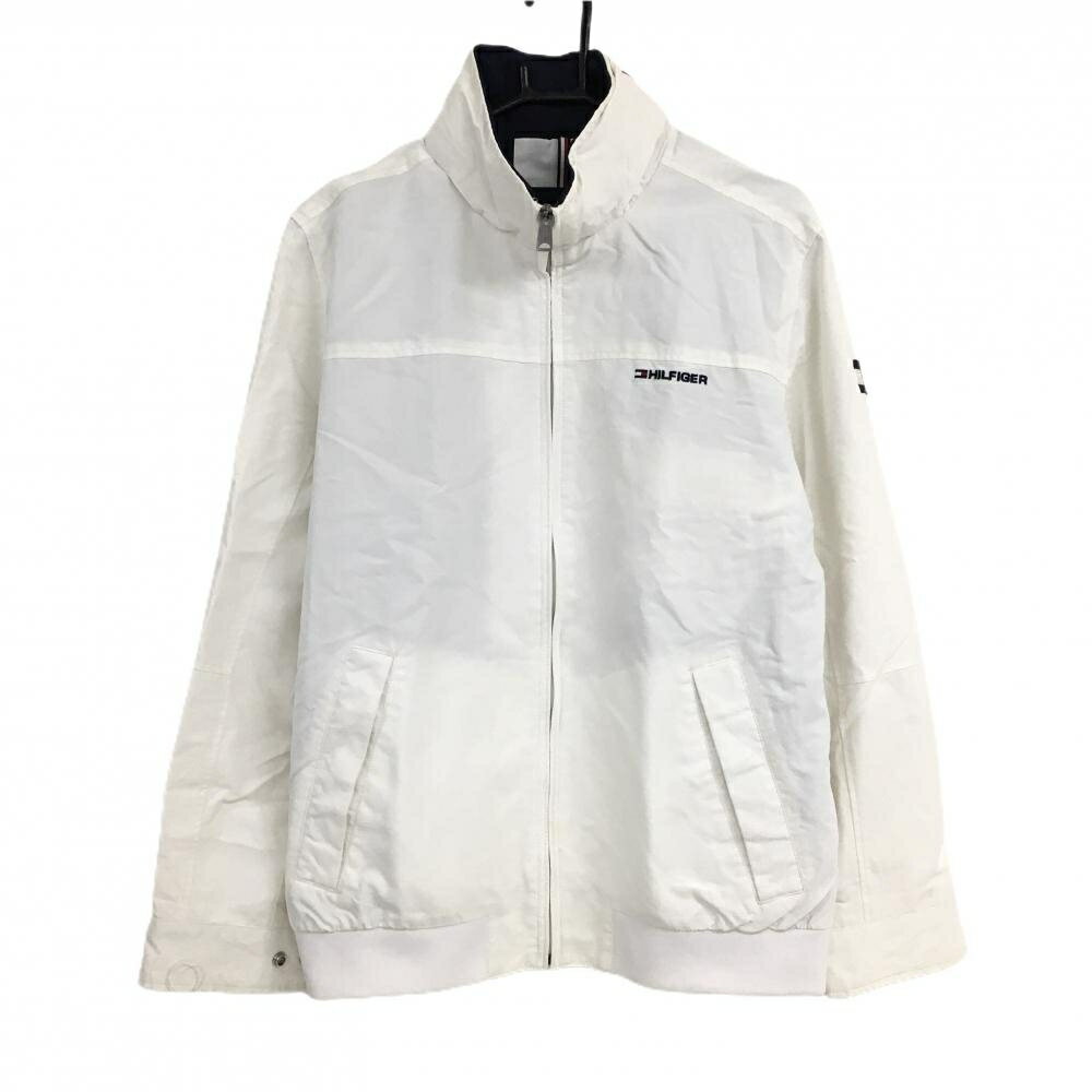 トミーヒルフィガー ジャケットブルゾン 白 裏地メッシュ フード収納可 メンズ L/G ゴルフウェア Tommy Hilfiger Golf