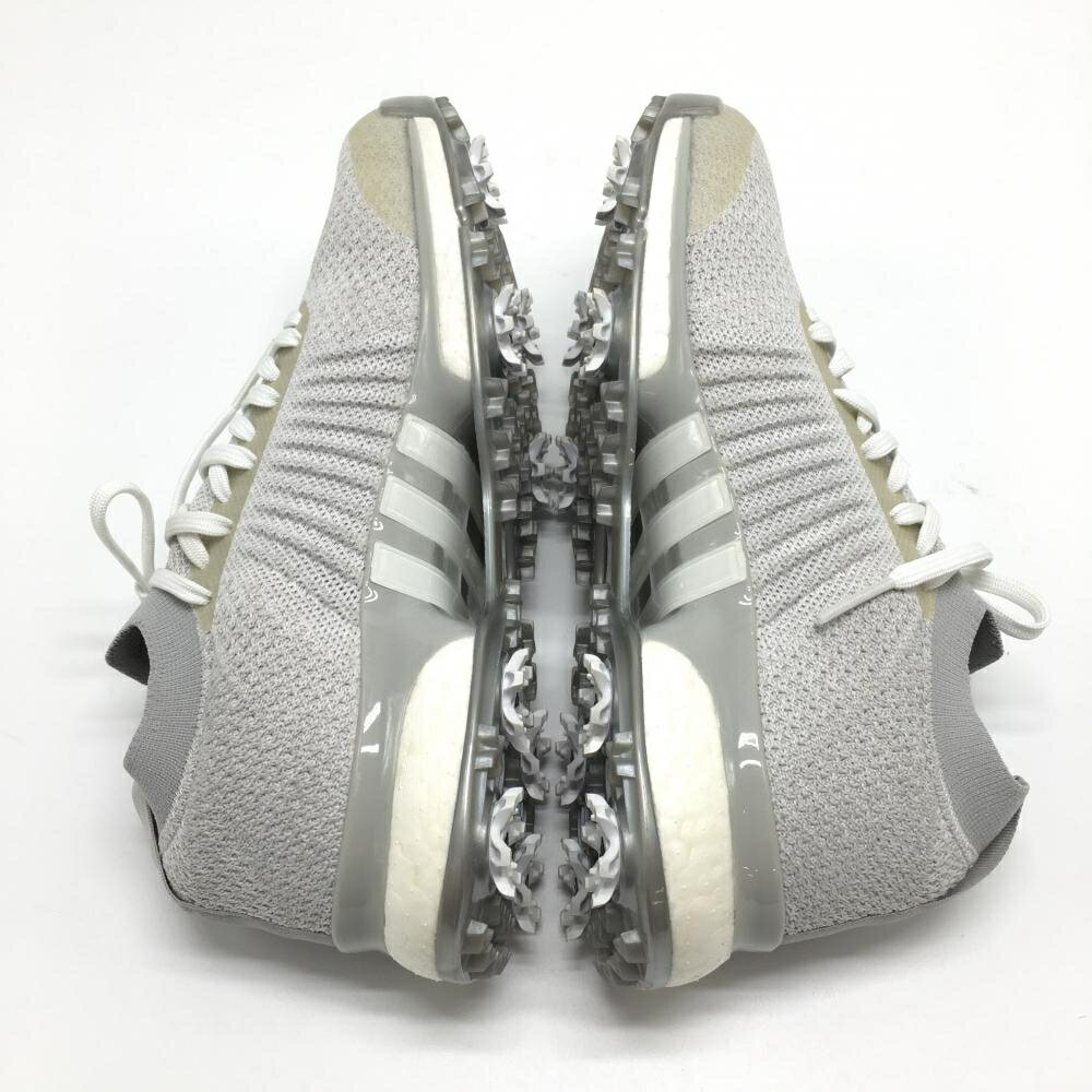 【美品】アディダス ゴルフシューズ ライトグレー ツアー360 XTプライムニット F35405 メンズ 25.0 ゴルフウェア adidas