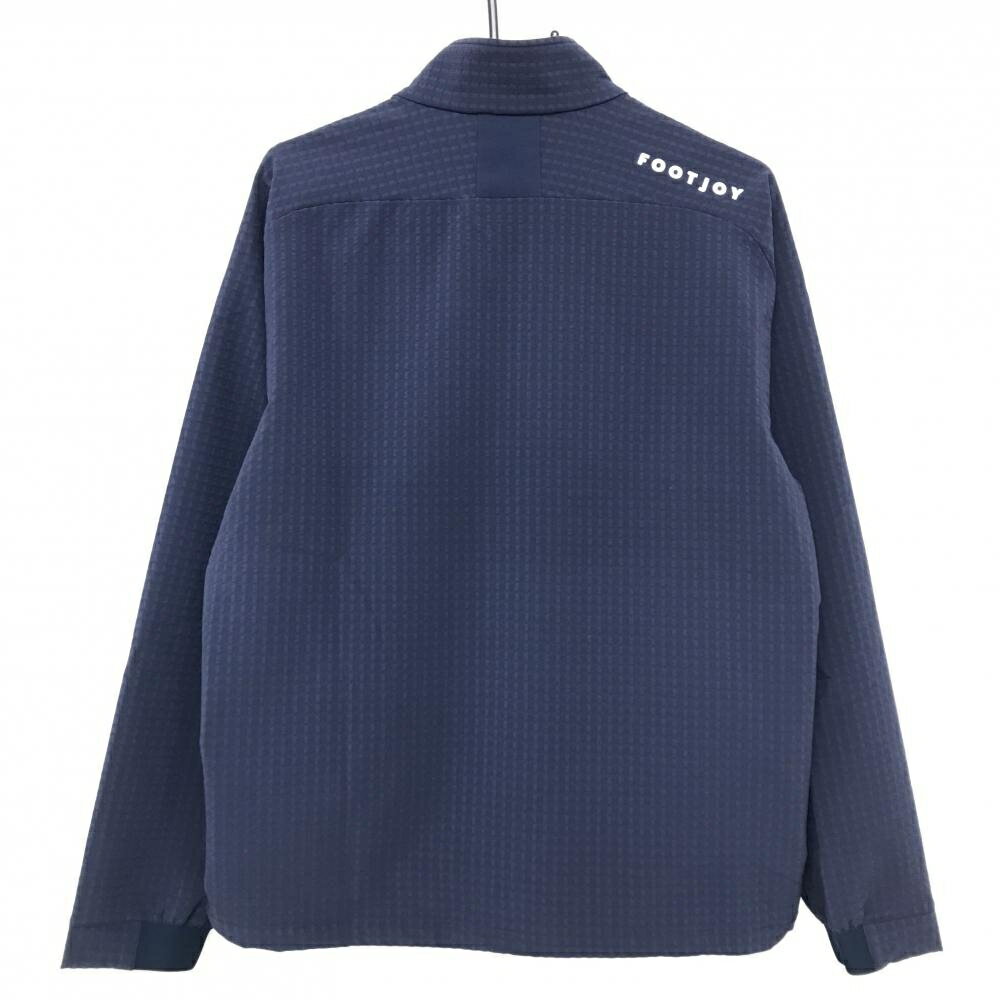 【超美品】フットジョイ ブルゾン ネイビー 地模様 裏微起毛 ハーフジップ メンズ M ゴルフウェア 2024年モデル FootJoy