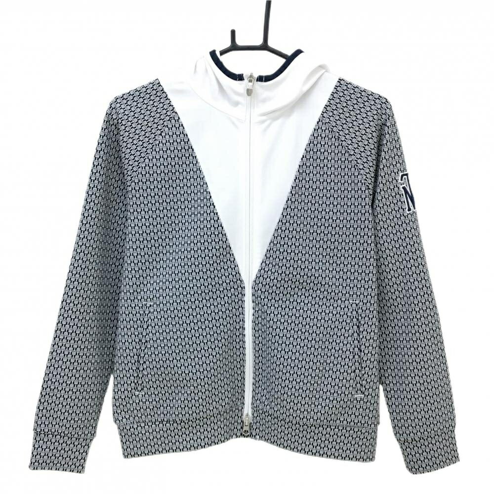 【美品】テーラーメイド ジップパーカー 黒×白 英字総柄 ジャケット レディース S ゴルフウェア TaylorMade