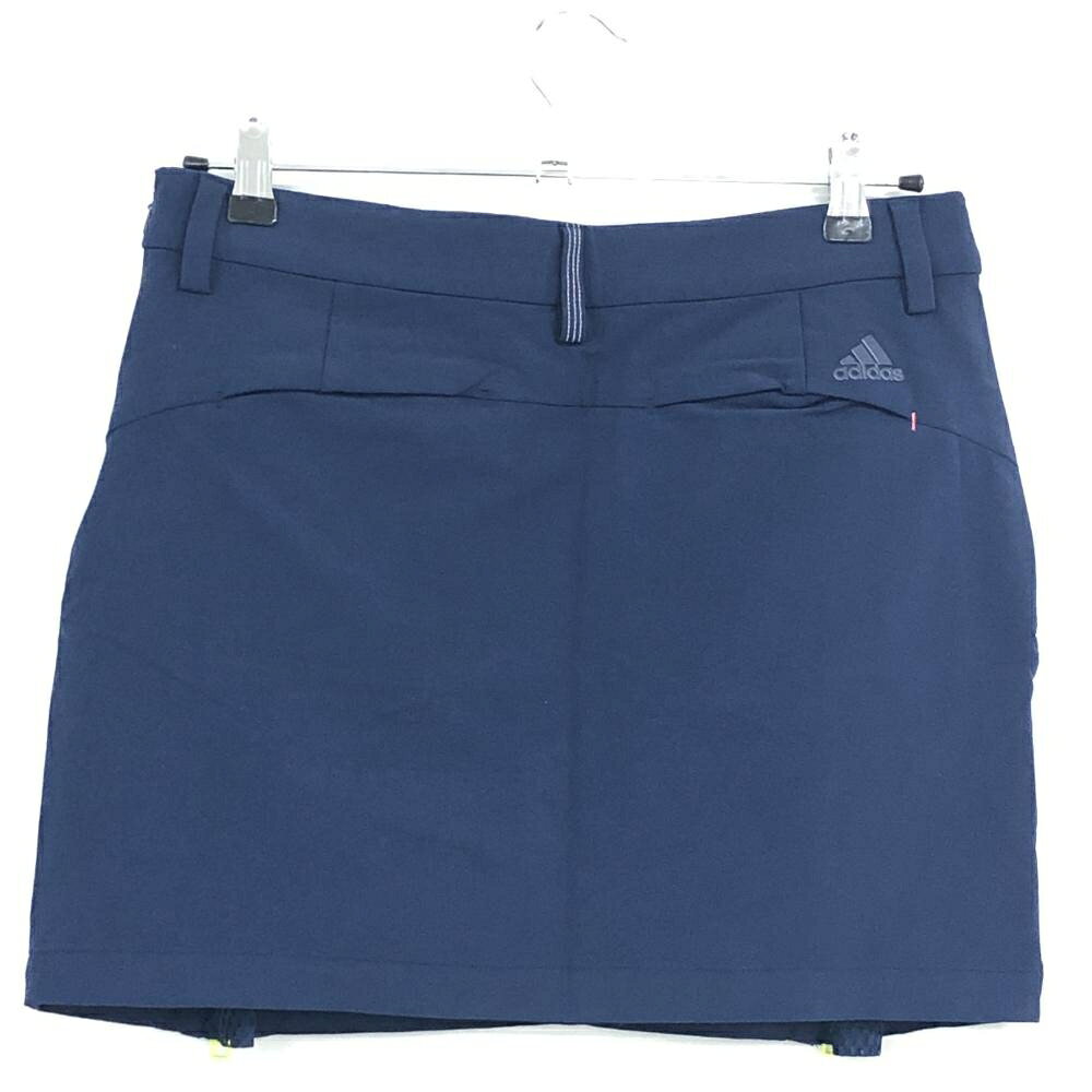 レオナード 楽天市場店の【超美品】アディダス スカート ネイビー ジップイエロー ストレッチ 一部メッシュ レディース L ゴルフウェア adidas｜アングル2