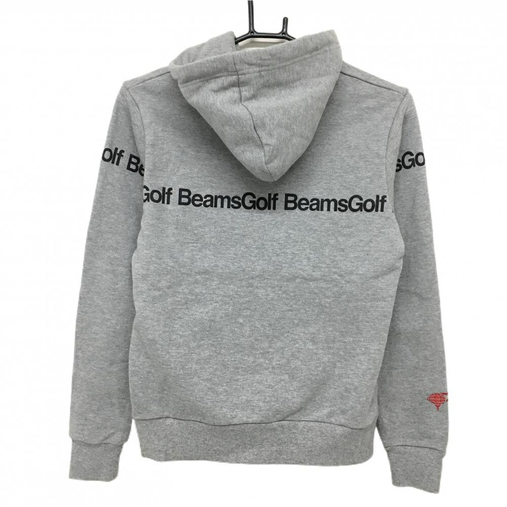 【超美品】ビームスゴルフ パーカー 杢グレー ロゴ黒 裏毛スウェット レディース M ゴルフウェア BEAMS GOLF