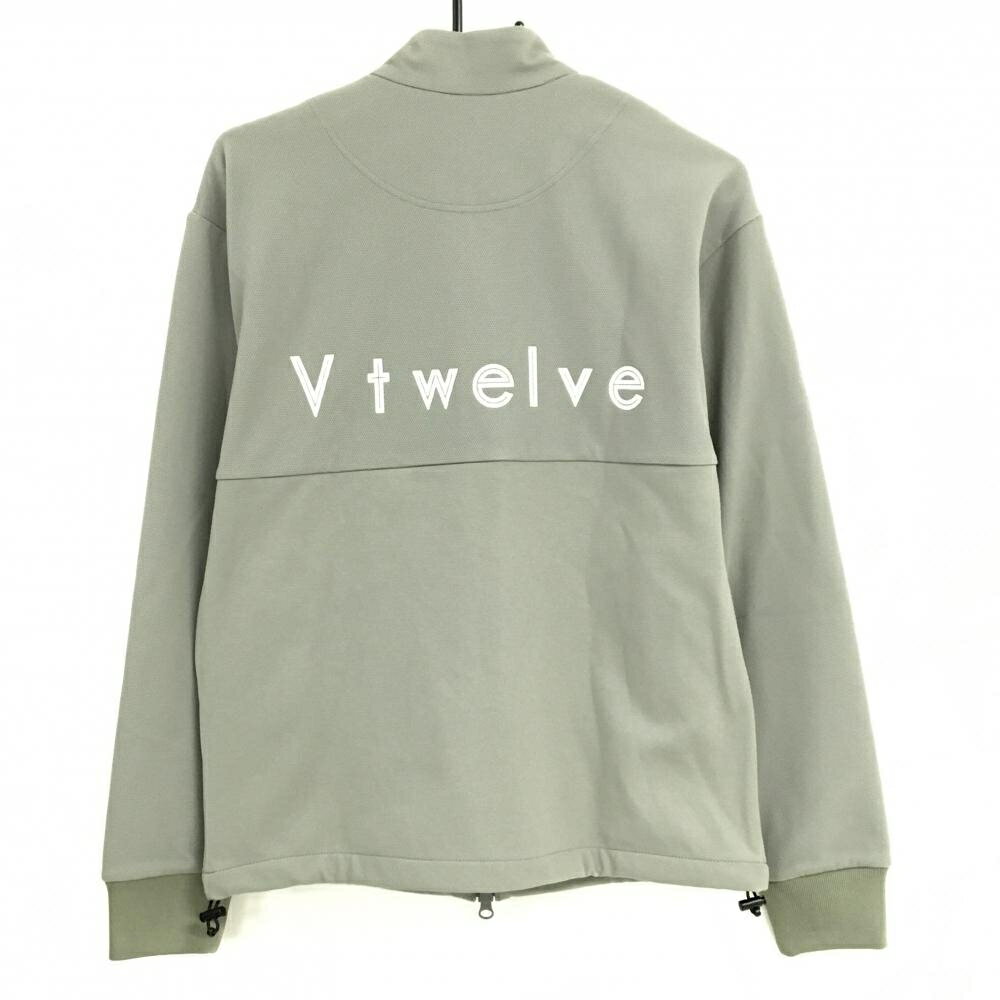 【新品】V12 ジャケット ライトカーキ 胸ロゴ 裾ドローコード ストレッチ メンズ M ゴルフウェア 2024年モデル V12
